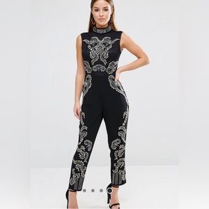 Women’s Petite Black Embellished Jumpsuit